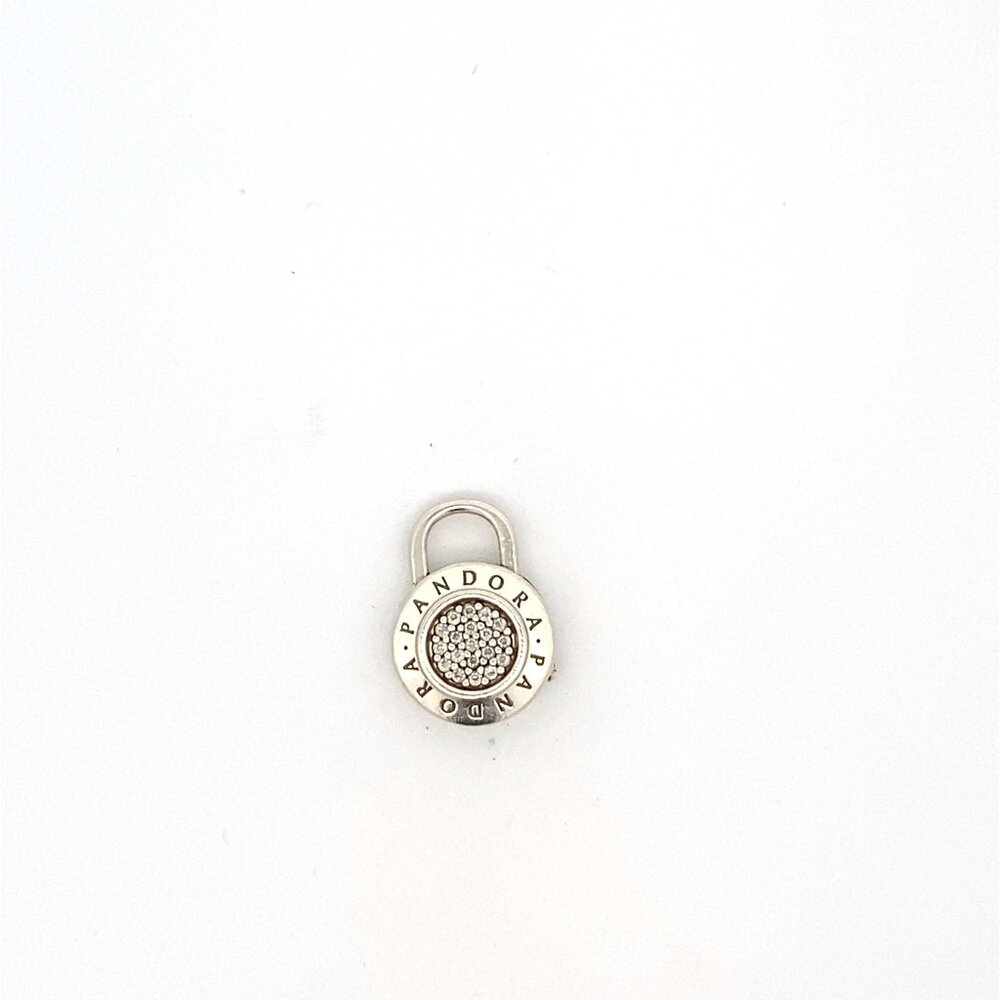 Pandora Sterling Silver CZ Lock Pendant